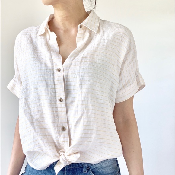 Cynthia Rowley Tops - CYNTHIA ROWLEY 100%LINEN SHIRT TOP